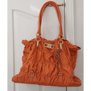 Large Purse and Matching Handbag JM Collection Orange Ruffle Purse Set
